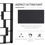 Contemporary Design Zigzag Bookcase 70L x 24W x 178H cm Particle Board Black