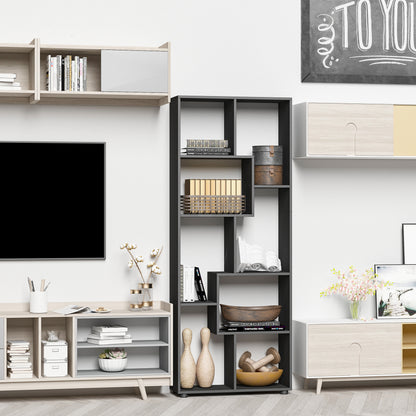 Contemporary Design Zigzag Bookcase 70L x 24W x 178H cm Particle Board Black