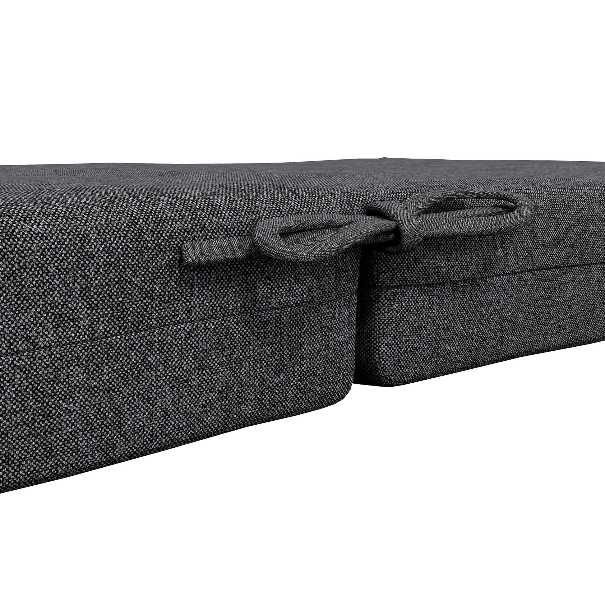 Set of 2 outdoor cushions for chair with backrest, 8 cm padding, dim. 112L x 51W cm, dark grey