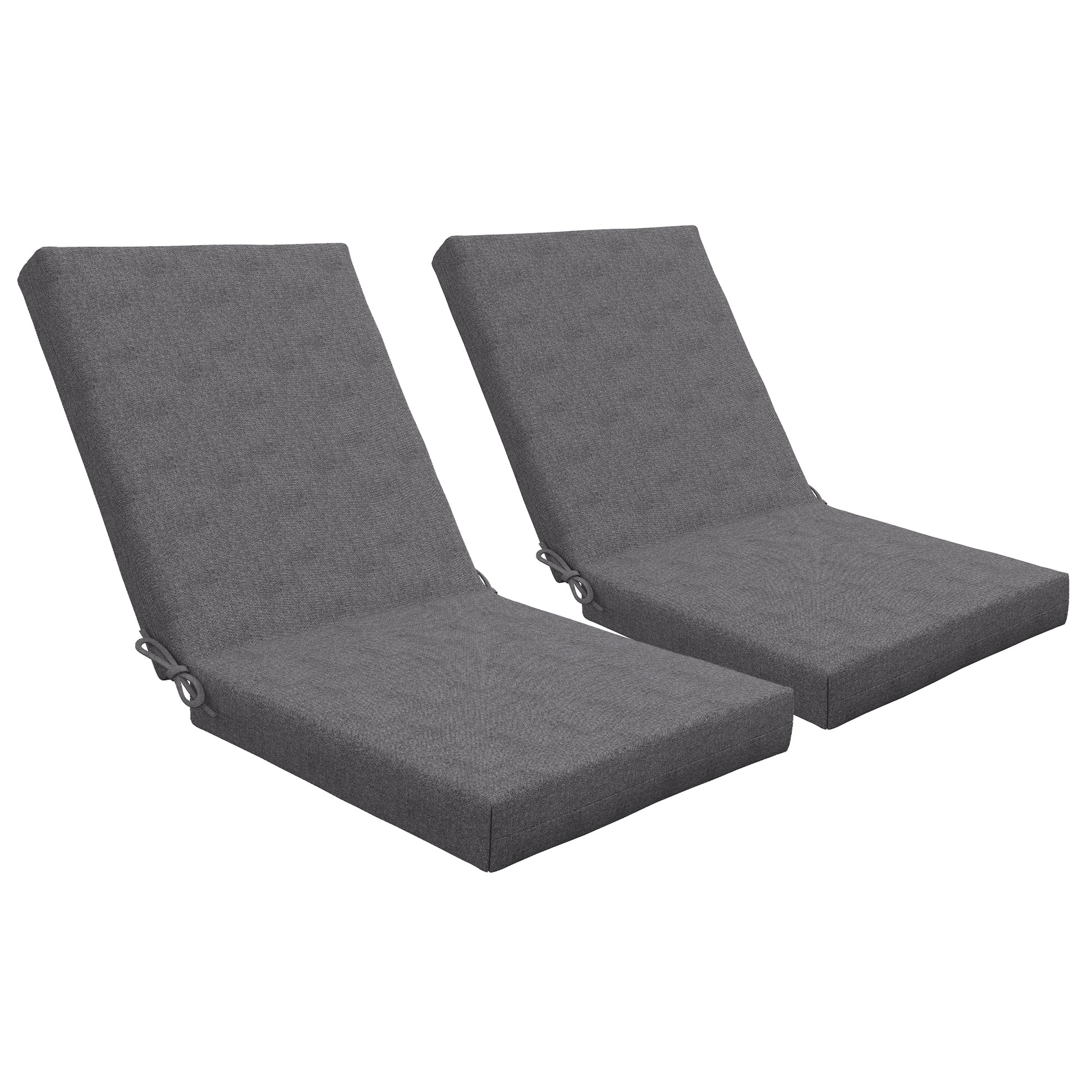 Set of 2 outdoor cushions for chair with backrest, 8 cm padding, dim. 112L x 51W cm, dark grey