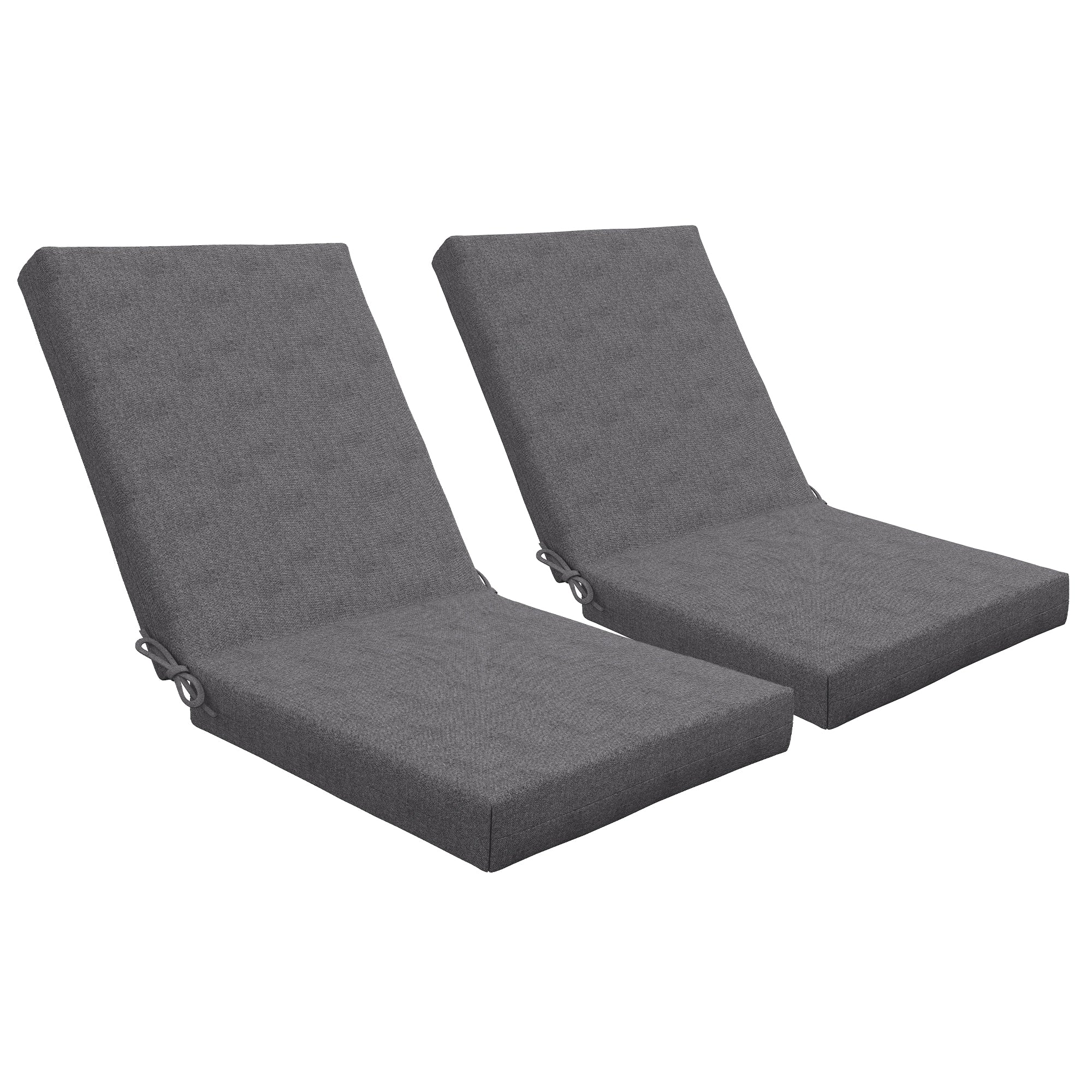 Set of 2 outdoor cushions for chair with backrest, 8 cm padding, dim. 112L x 51W cm, dark grey