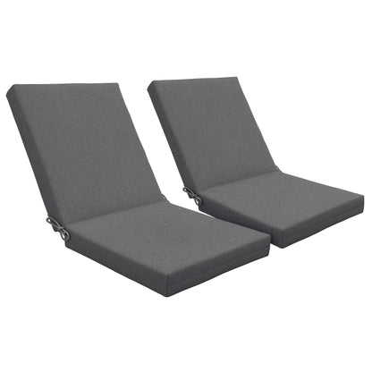 Set of 2 outdoor cushions for chair with backrest, 8 cm padding, dim. 112L x 51W cm, dark grey
