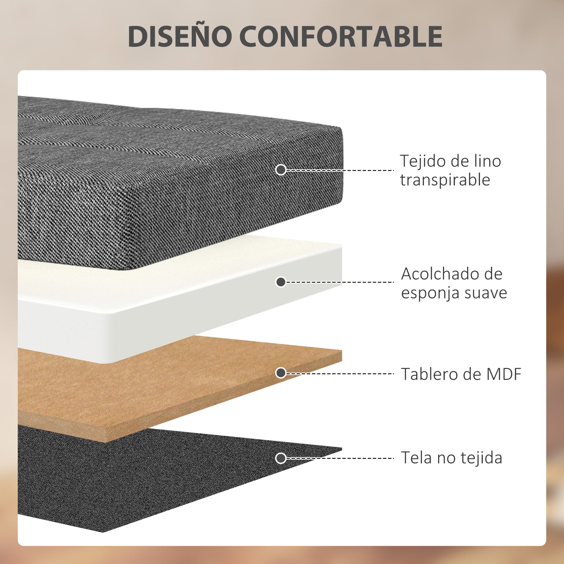 Storage Trunk for Bedroom 84L Foldable Storage Ottoman Upholstered in Synthetic Linen with Lid for Living Room 76x38x38 cm Dark Gray