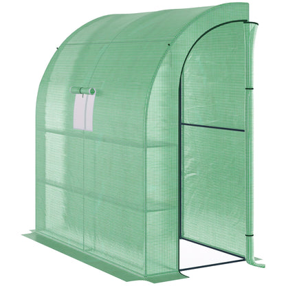 Foil Greenhouse Tomato Greenhouse with Mesh Window, Greenhouse with Roll-up Doors, Nursery with UV Protection, Green, 200 x 100 x 215 cm