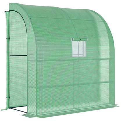 Foil Greenhouse Tomato Greenhouse with Mesh Window, Greenhouse with Roll-up Doors, Nursery with UV Protection, Green, 200 x 100 x 215 cm