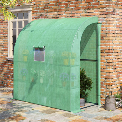 Foil Greenhouse Tomato Greenhouse with Mesh Window, Greenhouse with Roll-up Doors, Nursery with UV Protection, Green, 200 x 100 x 215 cm