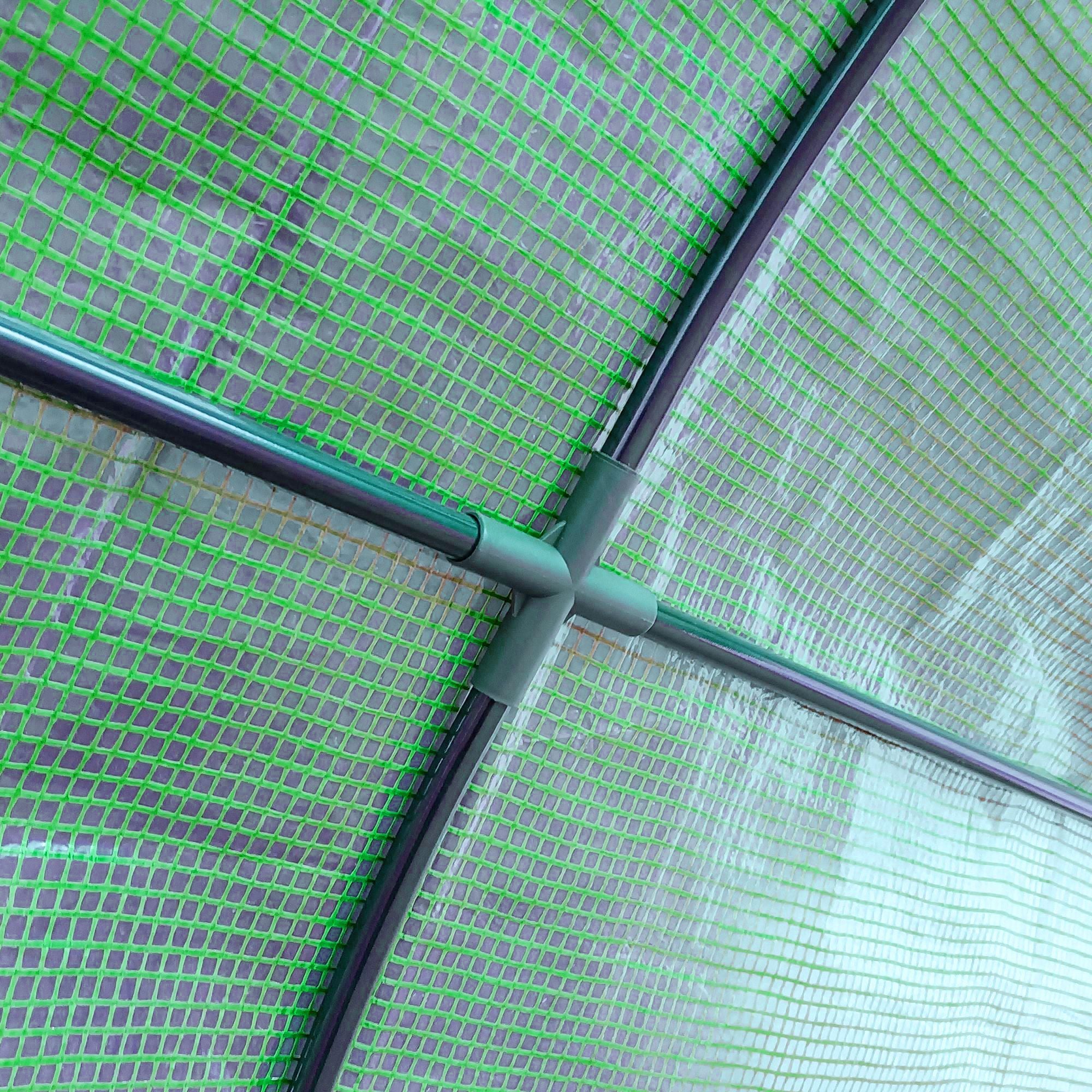 Foil Greenhouse Tomato Greenhouse with Mesh Window, Greenhouse with Roll-up Doors, Nursery with UV Protection, Green, 200 x 100 x 215 cm