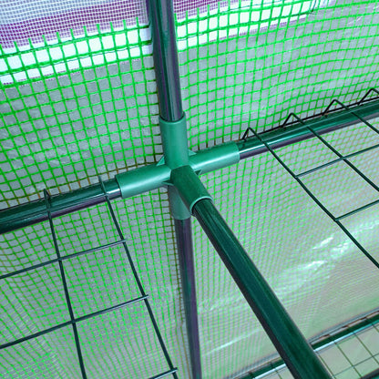 Foil Greenhouse Tomato Greenhouse with Mesh Window, Greenhouse with Roll-up Doors, Nursery with UV Protection, Green, 200 x 100 x 215 cm