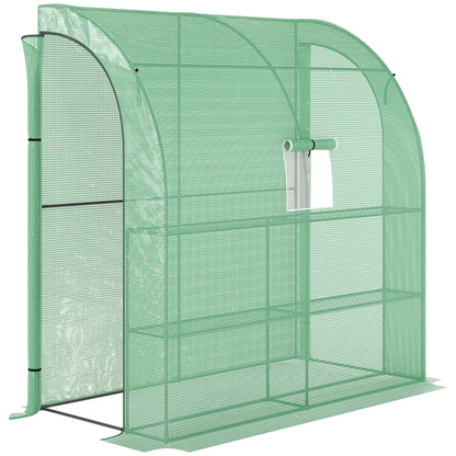 Foil Greenhouse Tomato Greenhouse with Mesh Window, Greenhouse with Roll-up Doors, Nursery with UV Protection, Green, 200 x 100 x 215 cm