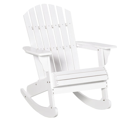 Adirondack Garden Chair Rocking Chair Rocking Armchair Garden Chair Balcony Chair White 77 x 94 x 97 cm