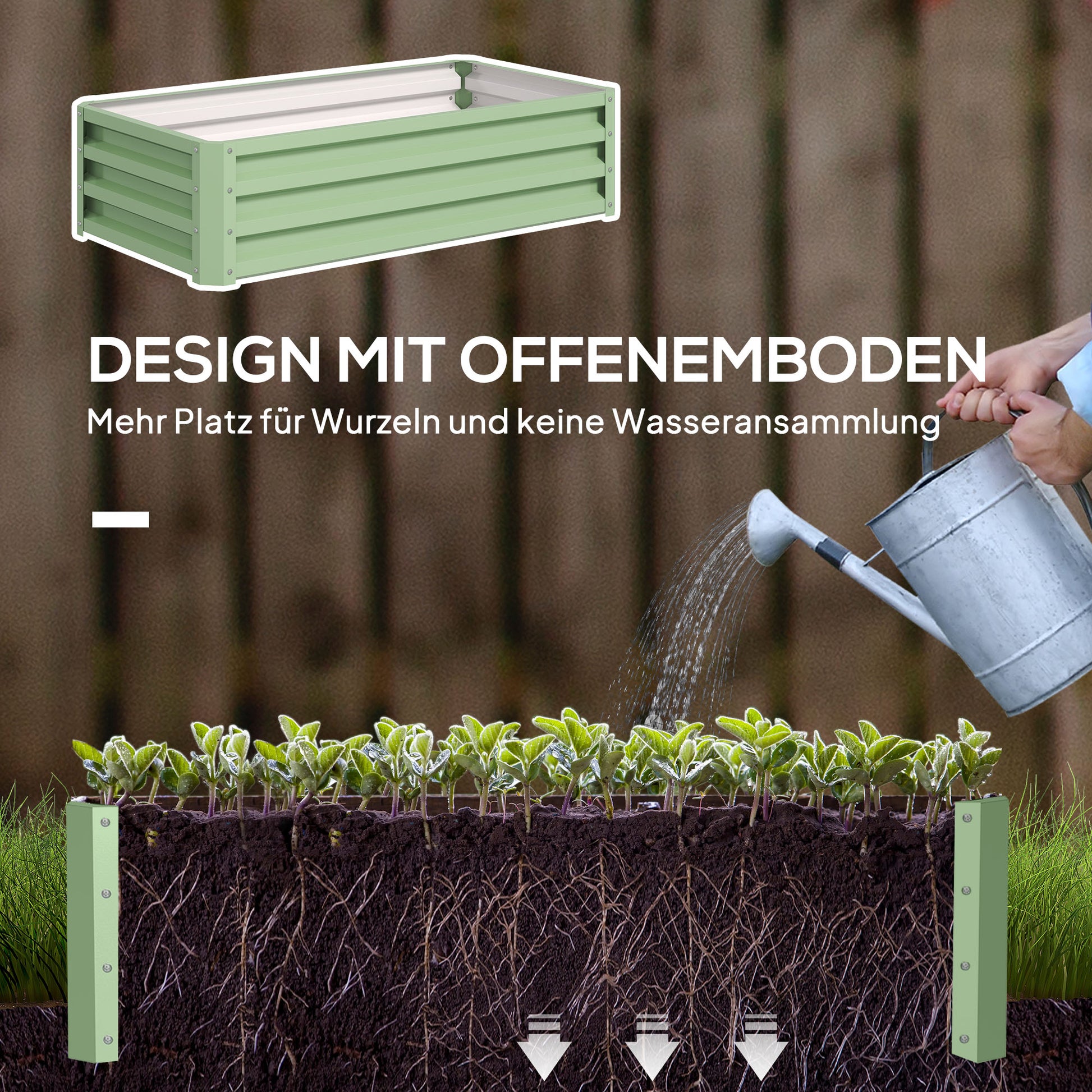 Raised Bed Steel, Plant Bed Cold Frame with Open Bottom Garden Bed Planter Vegetable Bed 120x60x30.5 cm for Garden Balcony Terrace, Planter Box for Flowers, Plants, Fruit, Vegetables