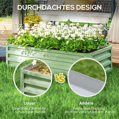 Raised Bed Steel, Plant Bed Cold Frame with Open Bottom Garden Bed Planter Vegetable Bed 120x60x30.5 cm for Garden Balcony Terrace, Planter Box for Flowers, Plants, Fruit, Vegetables