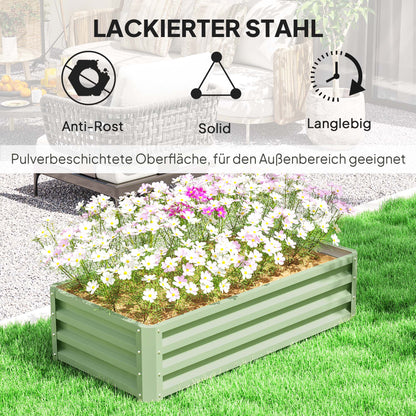 Raised Bed Steel, Plant Bed Cold Frame with Open Bottom Garden Bed Planter Vegetable Bed 120x60x30.5 cm for Garden Balcony Terrace, Planter Box for Flowers, Plants, Fruit, Vegetables