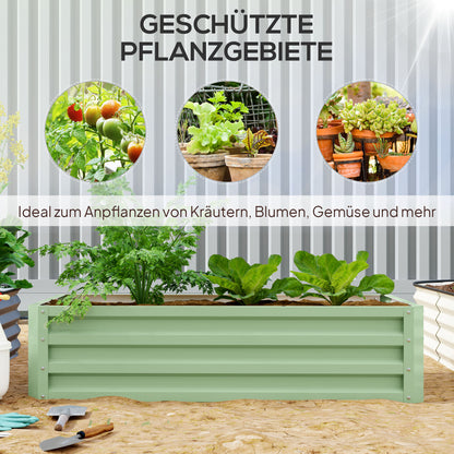 Raised Bed Steel, Plant Bed Cold Frame with Open Bottom Garden Bed Planter Vegetable Bed 120x60x30.5 cm for Garden Balcony Terrace, Planter Box for Flowers, Plants, Fruit, Vegetables