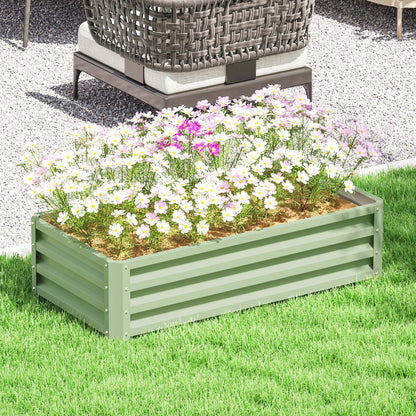 Raised Bed Steel, Plant Bed Cold Frame with Open Bottom Garden Bed Planter Vegetable Bed 120x60x30.5 cm for Garden Balcony Terrace, Planter Box for Flowers, Plants, Fruit, Vegetables