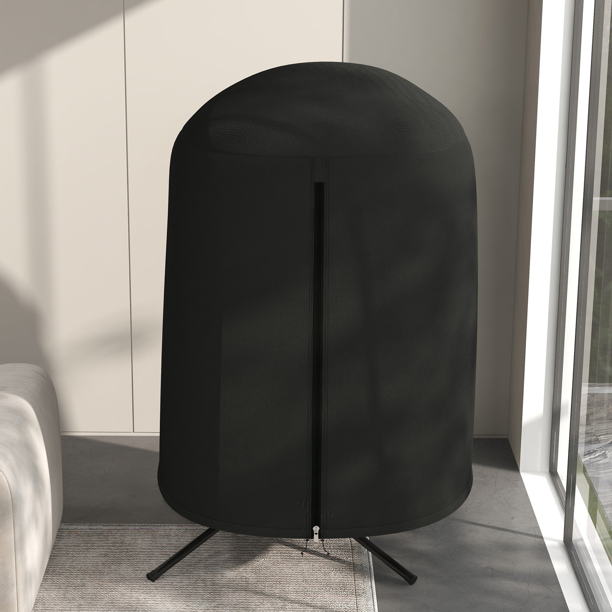Garden Hanging Chair Cover, Waterproof Cover with Zipper, Oxford Fabric - Ø128 x 190H cm, Black