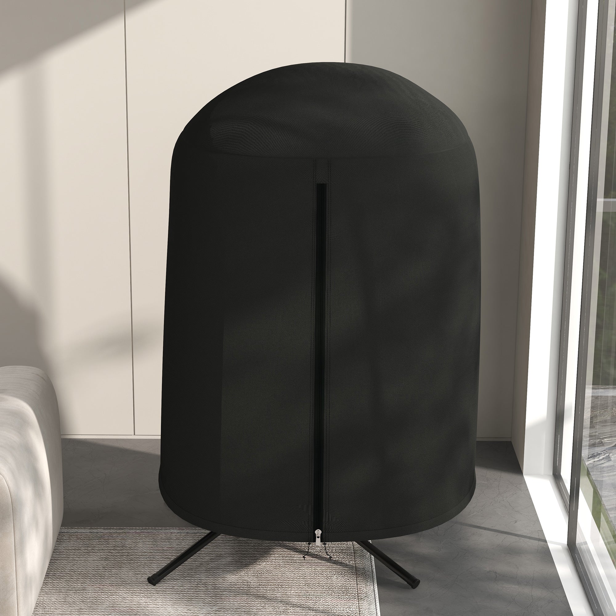 Garden Hanging Chair Cover, Waterproof Cover with Zipper, Oxford Fabric - Ø128 x 190H cm, Black