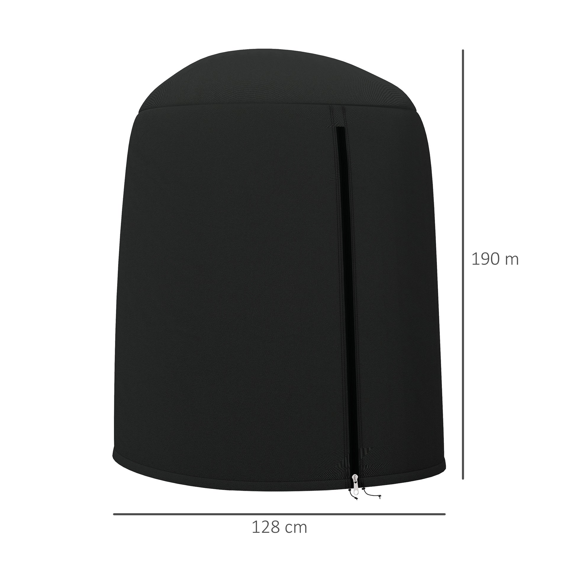 Garden Hanging Chair Cover, Waterproof Cover with Zipper, Oxford Fabric - Ø128 x 190H cm, Black