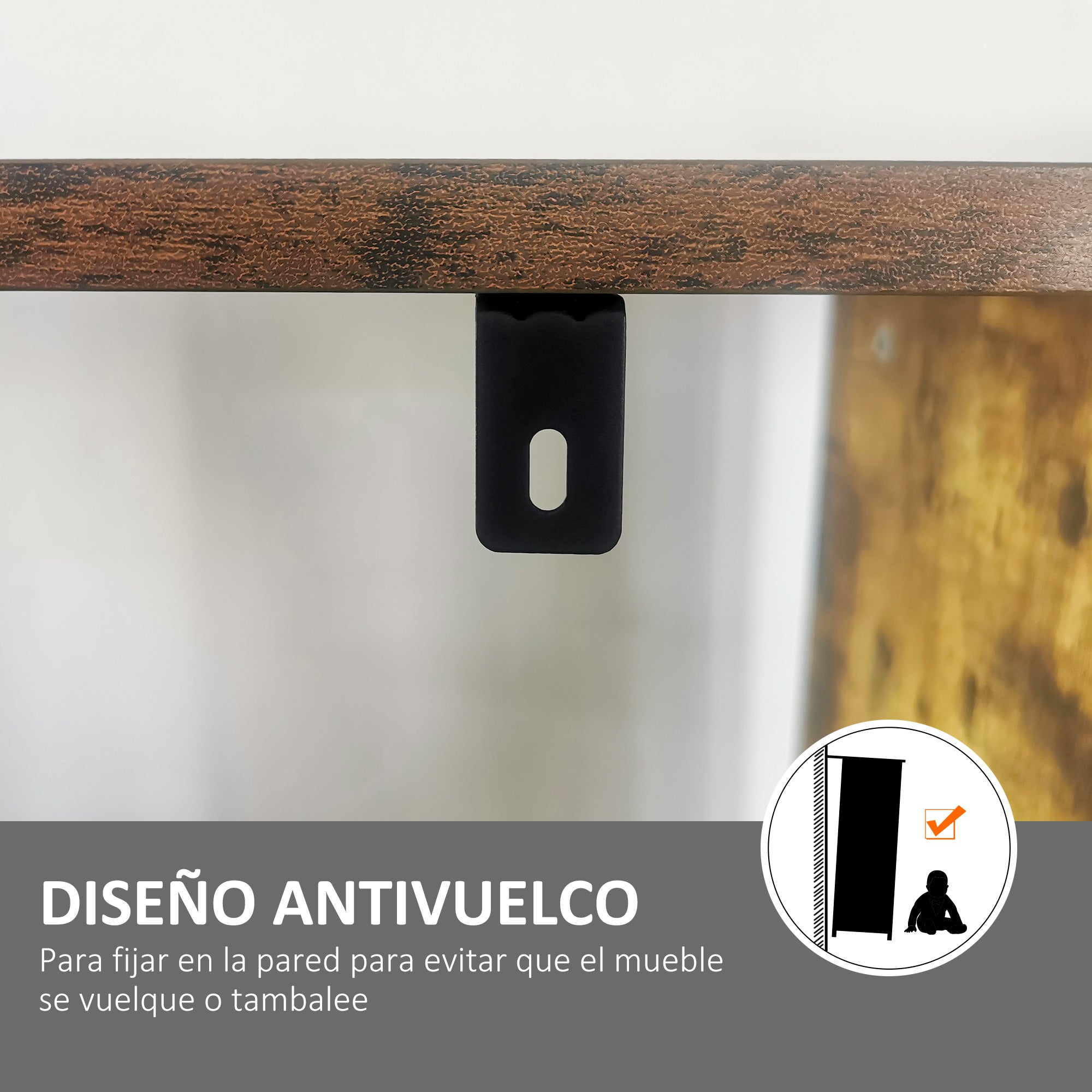 4-Level Bookshelf with 8 Storage Compartments Industrial Style for Living Room Office Bedroom 74x30x157.5 cm Rustic Brown