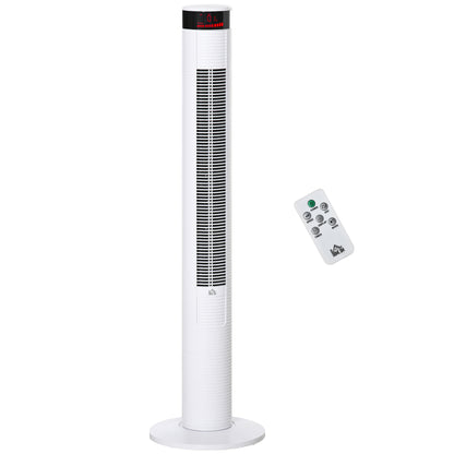 Tower Fan with 3 Speeds 4 Modes, 45W, 12h Timer, 70° Oscillating Tower Fan, LED Panel and Remote Control, White