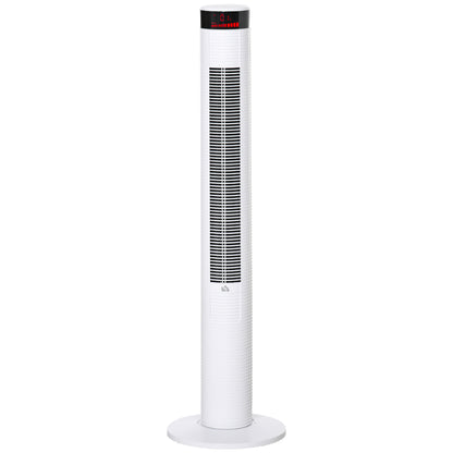 Tower Fan with 3 Speeds 4 Modes, 45W, 12h Timer, 70° Oscillating Tower Fan, LED Panel and Remote Control, White