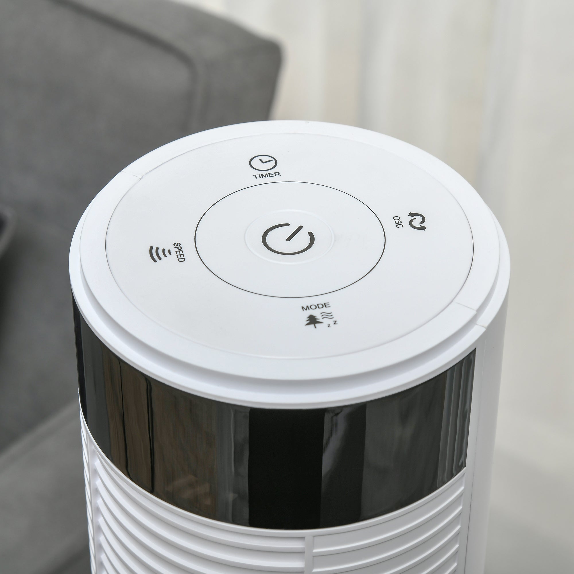 Tower Fan with 3 Speeds 4 Modes, 45W, 12h Timer, 70° Oscillating Tower Fan, LED Panel and Remote Control, White