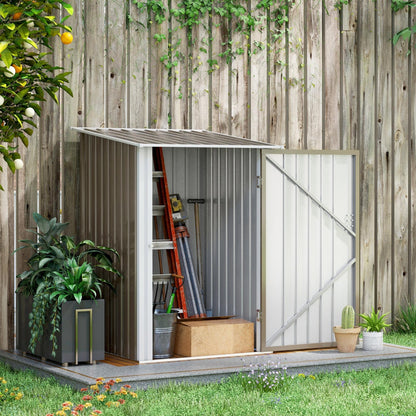 Garden Shed 1m² - Tool Storage - Lockable shed door - dim. 1L x 1.03W x 1.6H m - corrugated brown and white steel sheet