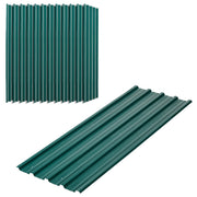 12 Pieces Trapezoidal Sheet 129x45cm 7m² Galvanized Roof Sheet 0.25mm Weather Resistant Profile Sheet Galvanized Steel Roof Panels Steel Sheet Corrugated Sheets for Roof Tool Shed Carport Green