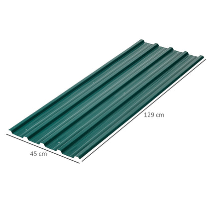 12 Pieces Trapezoidal Sheet 129x45cm 7m² Galvanized Roof Sheet 0.25mm Weather Resistant Profile Sheet Galvanized Steel Roof Panels Steel Sheet Corrugated Sheets for Roof Tool Shed Carport Green