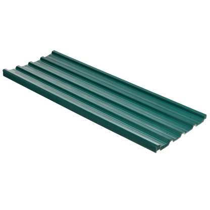12 Pieces Trapezoidal Sheet 129x45cm 7m² Galvanized Roof Sheet 0.25mm Weather Resistant Profile Sheet Galvanized Steel Roof Panels Steel Sheet Corrugated Sheets for Roof Tool Shed Carport Green