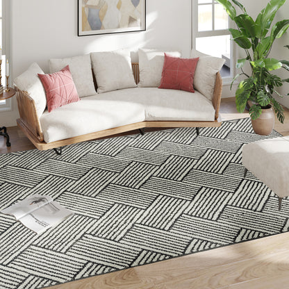 Living Room Rug 230 x 160 cm Short Pile Machine Washable Hypoallergenic Rug for Living Room, Bedroom, Office, Light Gray