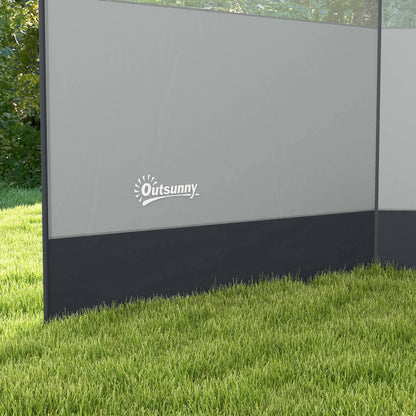 Foldable Windbreak Camping Privacy Screen with Light Window Heringen Ropes Windshield Fence Beach Windshield Beach Protection for Camping Garden, Beach, Patio 440 x 140 cm Gray