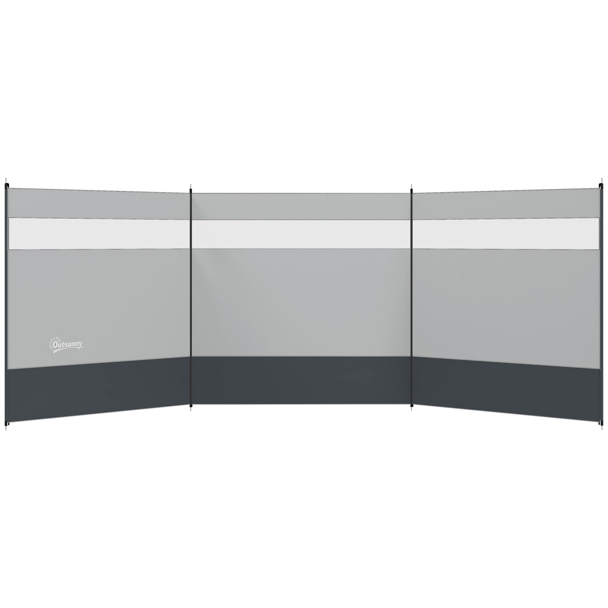 Foldable Windbreak Camping Privacy Screen with Light Window Heringen Ropes Windshield Fence Beach Windshield Beach Protection for Camping Garden, Beach, Patio 440 x 140 cm Gray