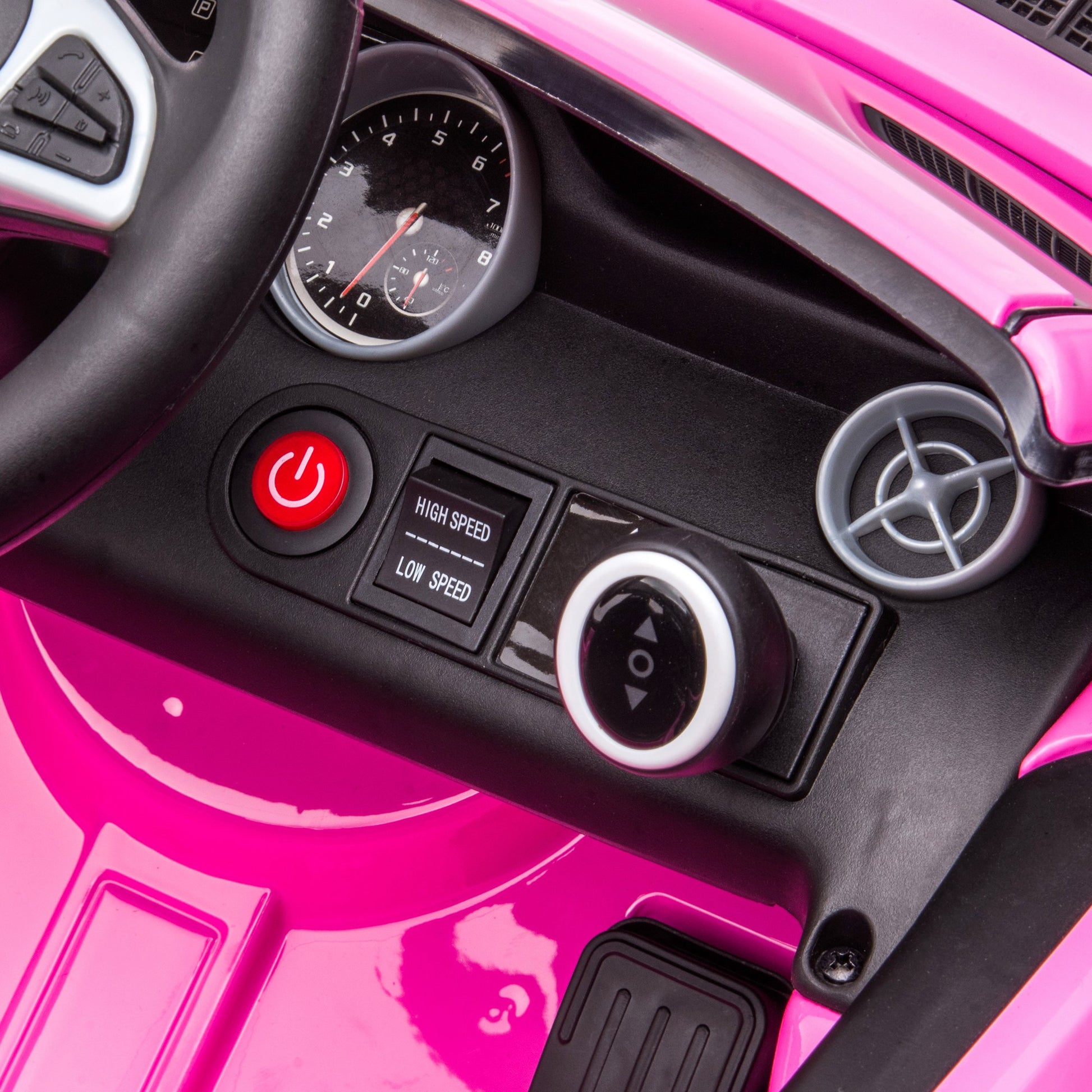 Electric Car for Kids 3+ Years Mercedes SLC 300 12V Electric Car with Remote Control LED Headlights Horn Music Pink