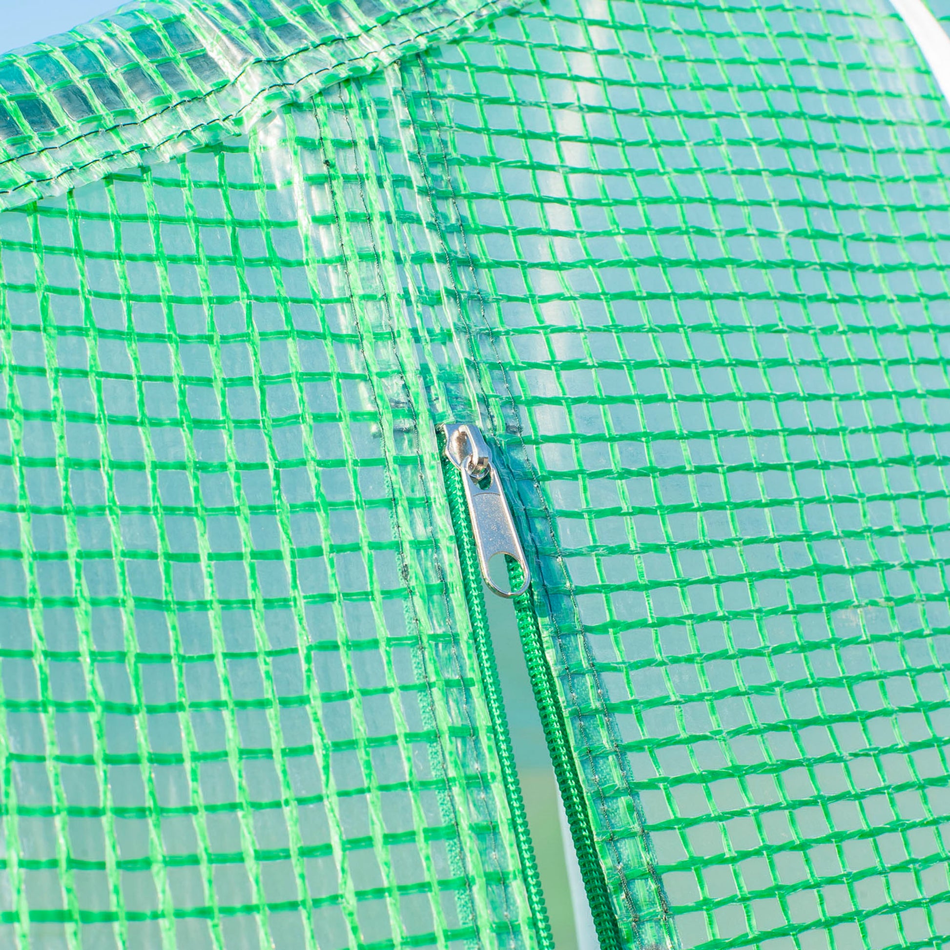 Garden Greenhouse 6x3x2 m Tunnel Type for Growing Plants Vegetables with 8 Breathable Windows and Roll-Up Zippered Door Steel Green