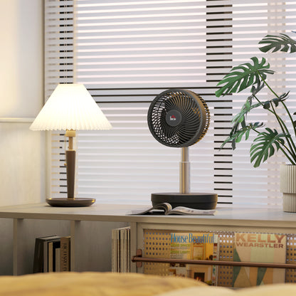 Stand Fan USB Rechargeable Fan with Remote Control Adjustable Tilt Oscillation 10 Speeds Timer Height Adjustable Telescopic Fan for Office Camping