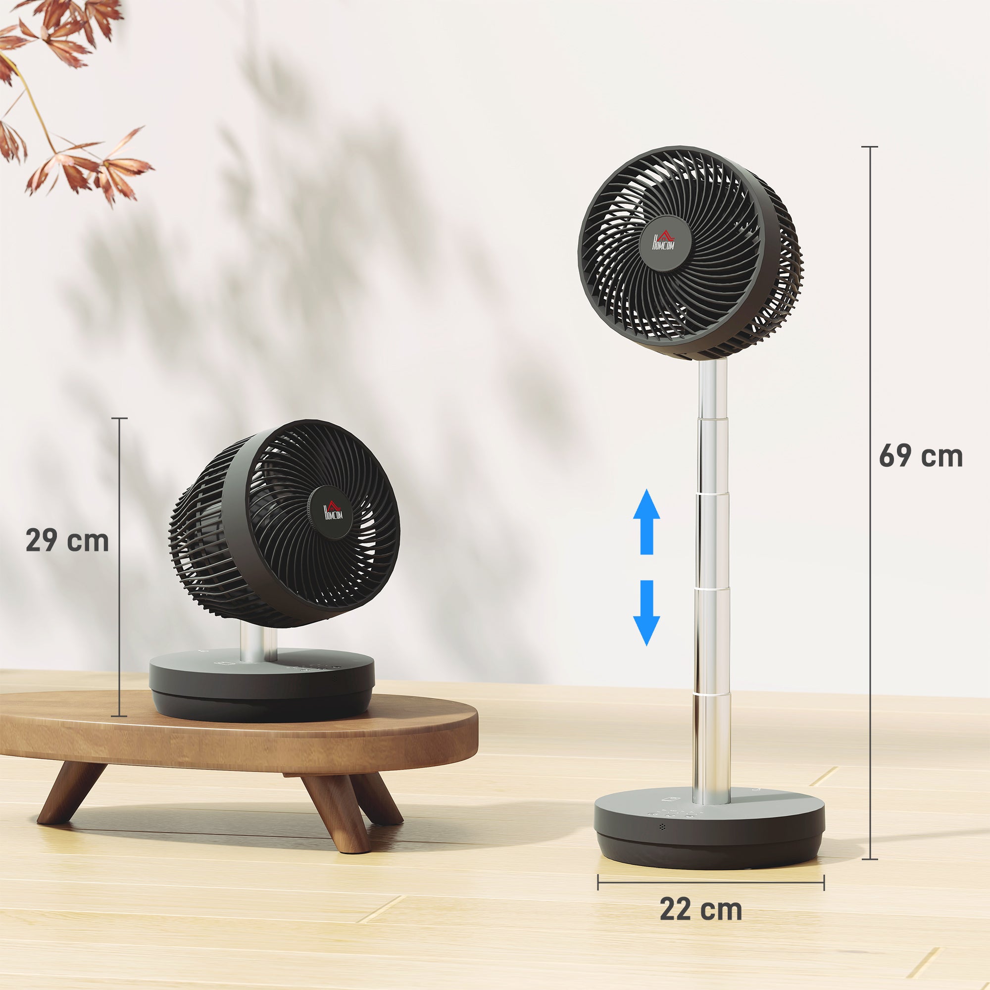 Stand Fan USB Rechargeable Fan with Remote Control Adjustable Tilt Oscillation 10 Speeds Timer Height Adjustable Telescopic Fan for Office Camping