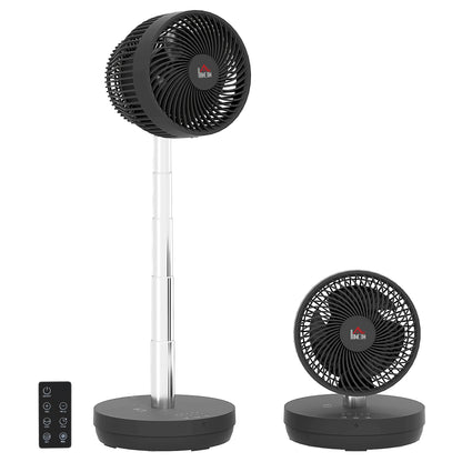 Stand Fan USB Rechargeable Fan with Remote Control Adjustable Tilt Oscillation 10 Speeds Timer Height Adjustable Telescopic Fan for Office Camping