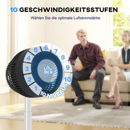 Stand Fan USB Rechargeable Fan with Remote Control Adjustable Tilt Oscillation 10 Speeds Timer Height Adjustable Telescopic Fan for Office Camping