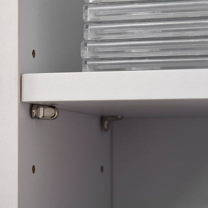 CD or DVD Shelves CD Racks with 12 Compartments for 204 CDs and Adjustable Shelf for Living Room Bedroom Office 21x22.5x88.5 cm White