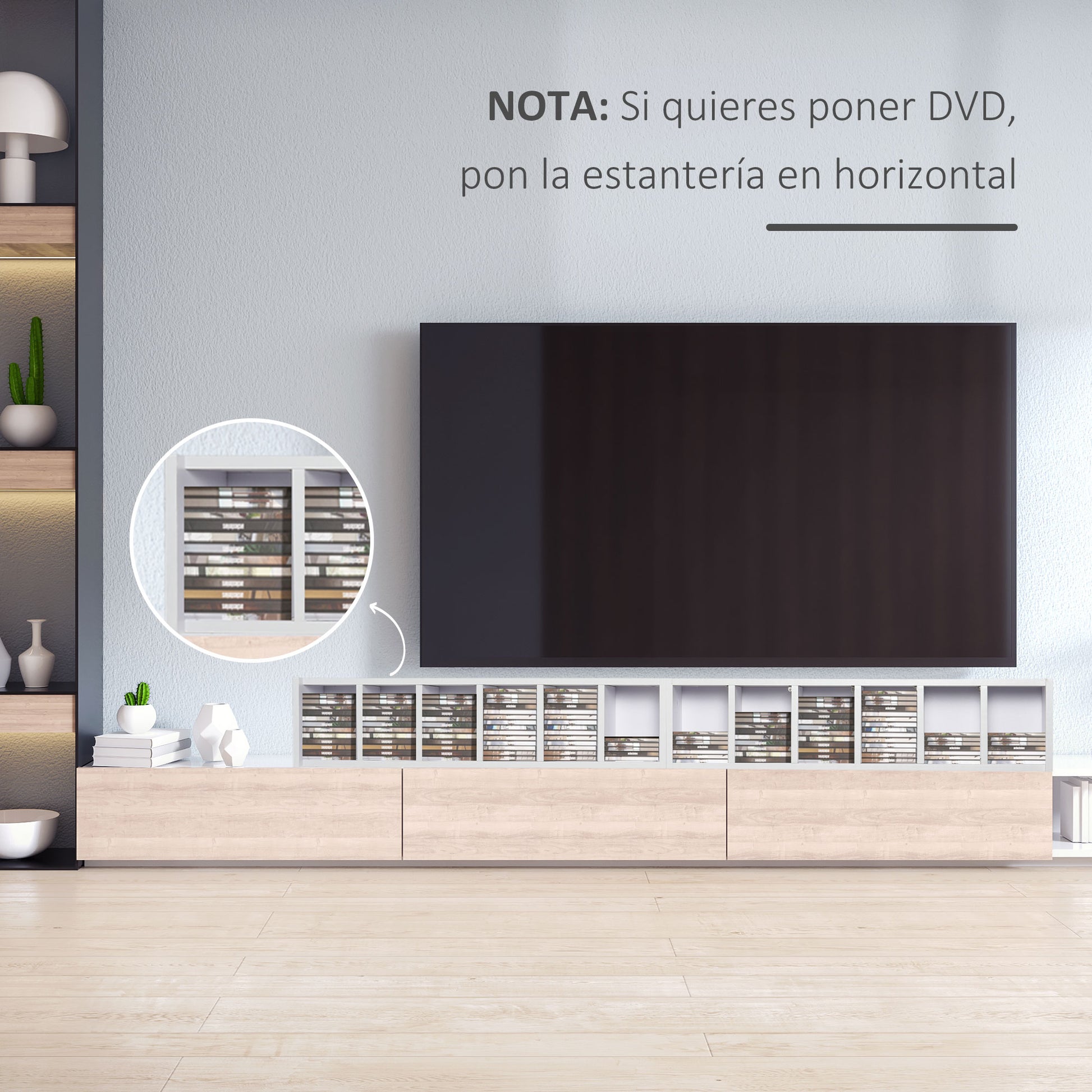 CD or DVD Shelves CD Racks with 12 Compartments for 204 CDs and Adjustable Shelf for Living Room Bedroom Office 21x22.5x88.5 cm White
