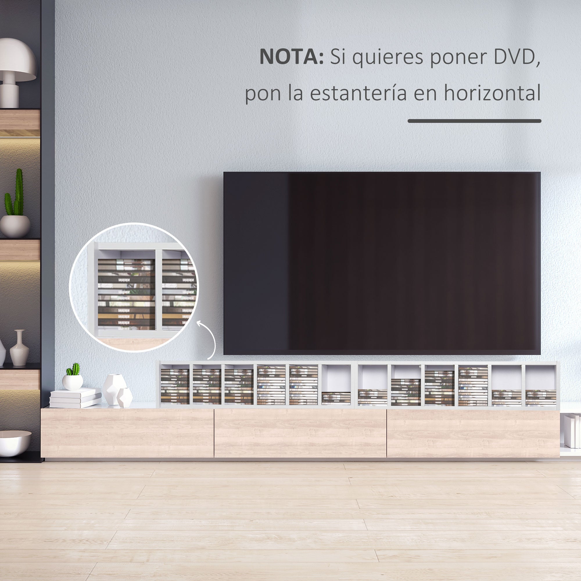 CD or DVD Shelves CD Racks with 12 Compartments for 204 CDs and Adjustable Shelf for Living Room Bedroom Office 21x22.5x88.5 cm White