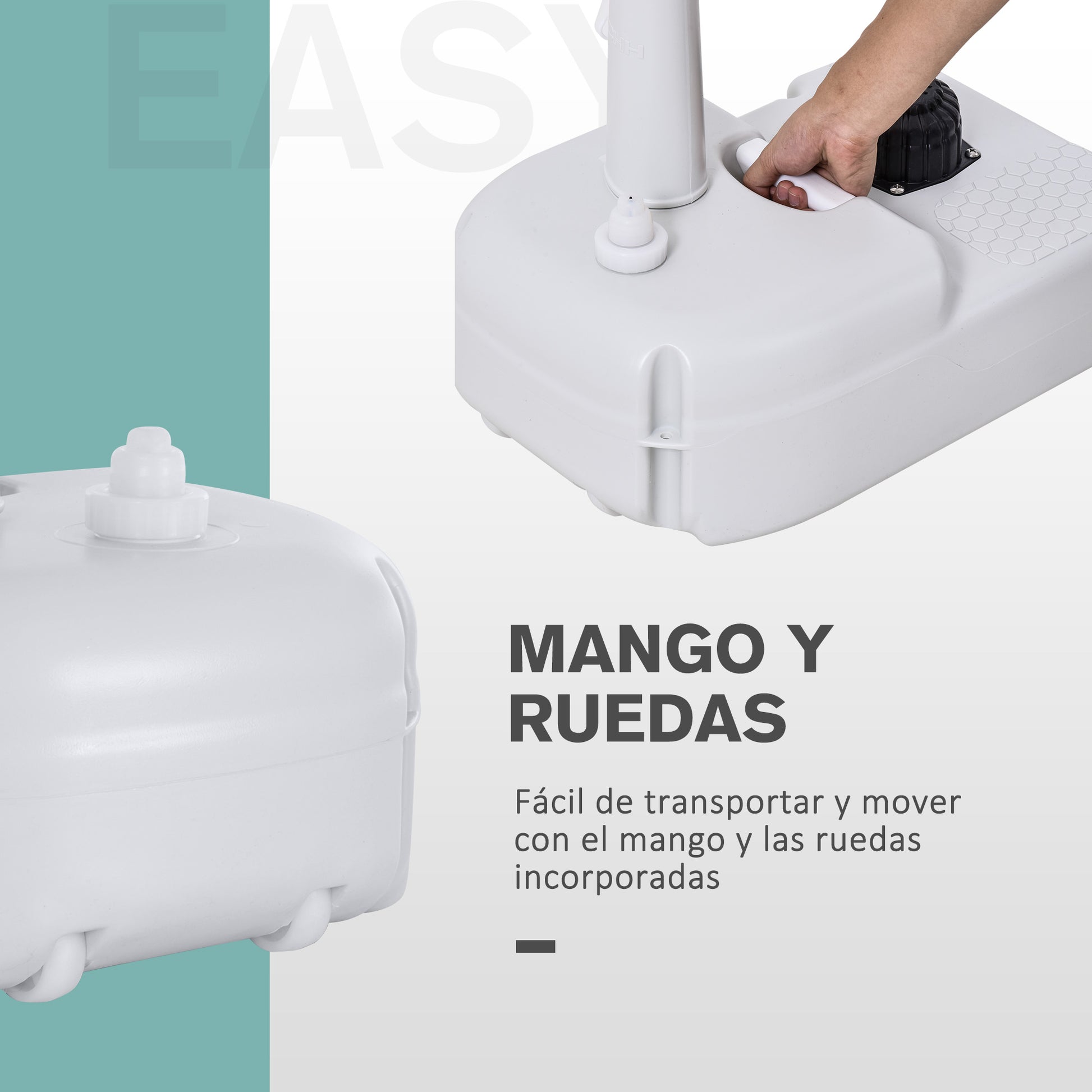 Portable Sink Outdoor Washing Station for Outdoor Activities and Camping with 17L Water Tank Soap Dispenser Towel Rack and 2 Wheels HDPE 51x33.5x103 cm Light Gray