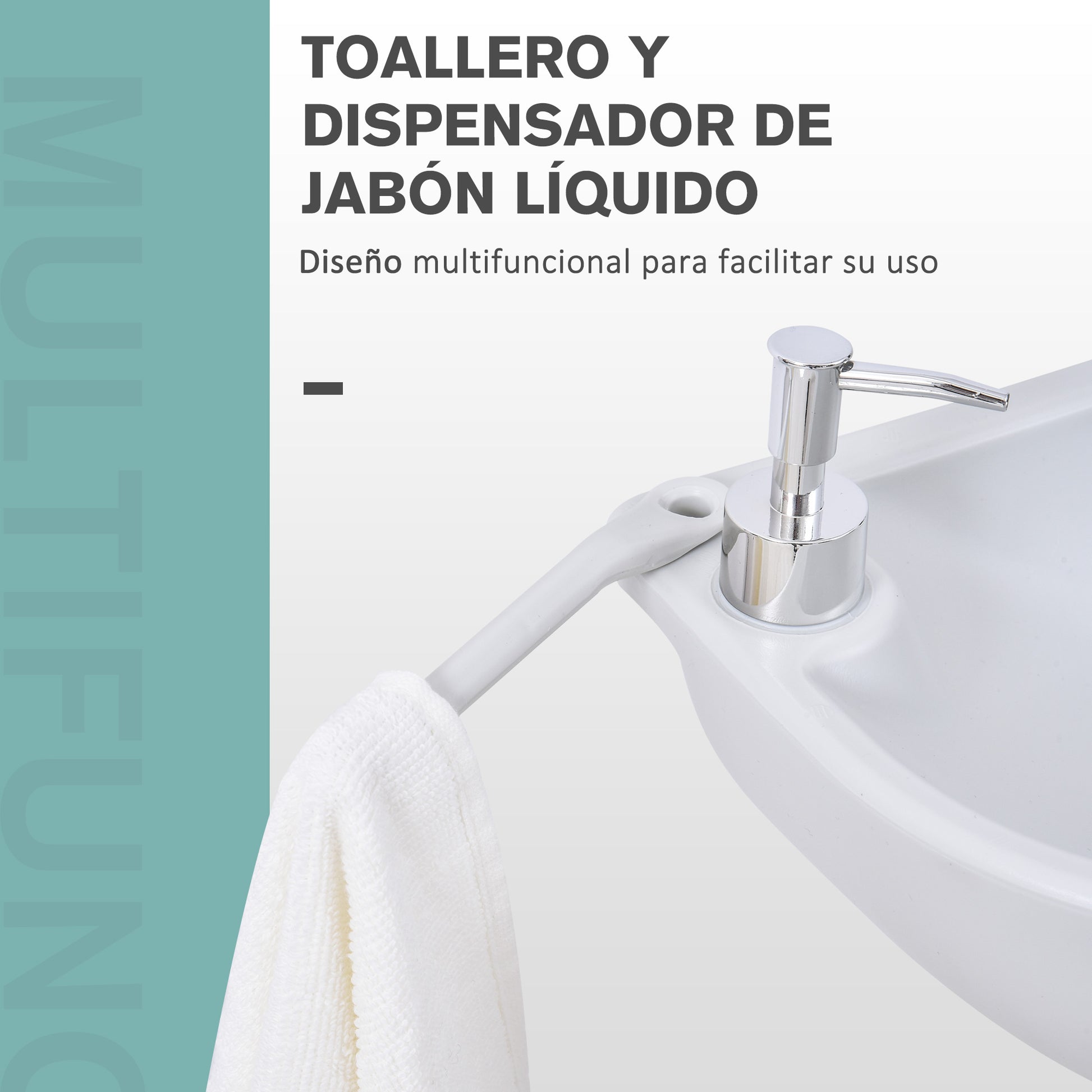 Portable Sink Outdoor Washing Station for Outdoor Activities and Camping with 17L Water Tank Soap Dispenser Towel Rack and 2 Wheels HDPE 51x33.5x103 cm Light Gray