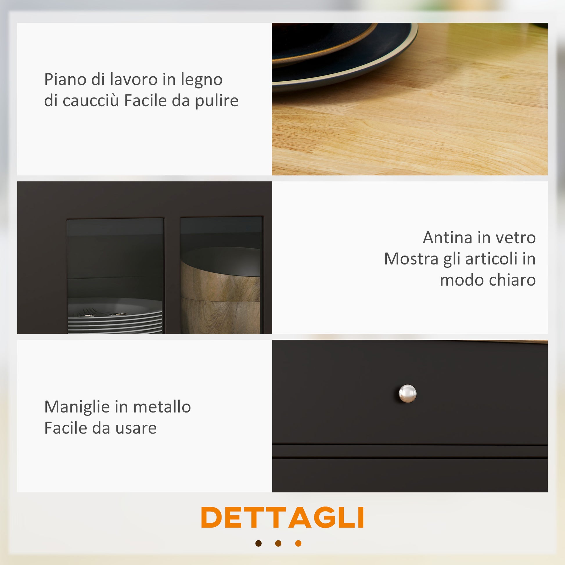 Kitchen Cart with Drawer, Adjustable Shelf, 4 Wheels, and Side Towel Holder, Kitchen Cart with Rubber Wood Top, for Living Room and Kitchen, 67x48x86.5 cm, Black and Oak