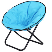 Folding Camping Chair Camp Chair with Backrest, Foldable Chair up to 120kg, Padded Moon Chair Extra Wide, Foldable Outdoor Chair for Garden, Balcony, Camping, Blue