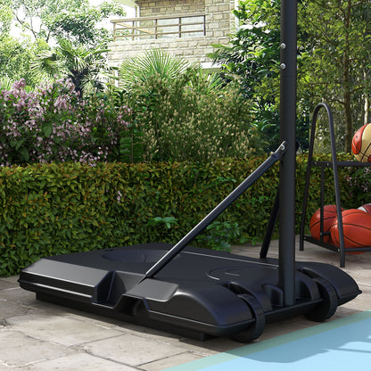 SPORTNOW Basketball Hoop with Stand, 179-209 cm Adjustable Height Basketball Stand with Wheels, Basketball System Base, Outdoor, Steel, Multicolored