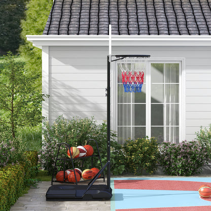 SPORTNOW Basketball Hoop with Stand, 179-209 cm Adjustable Height Basketball Stand with Wheels, Basketball System Base, Outdoor, Steel, Multicolored