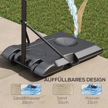 SPORTNOW Basketball Hoop with Stand, 179-209 cm Adjustable Height Basketball Stand with Wheels, Basketball System Base, Outdoor, Steel, Multicolored