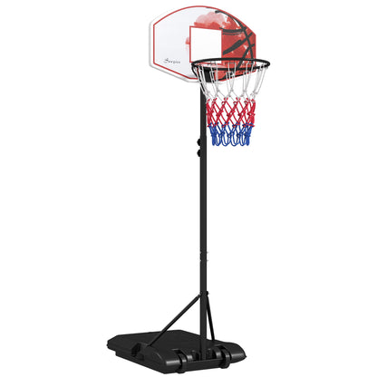 SPORTNOW Basketball Hoop with Stand, 179-209 cm Adjustable Height Basketball Stand with Wheels, Basketball System Base, Outdoor, Steel, Multicolored